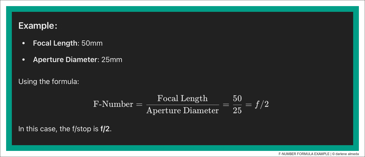 F-NUMBER FORMULA EXAMPLE