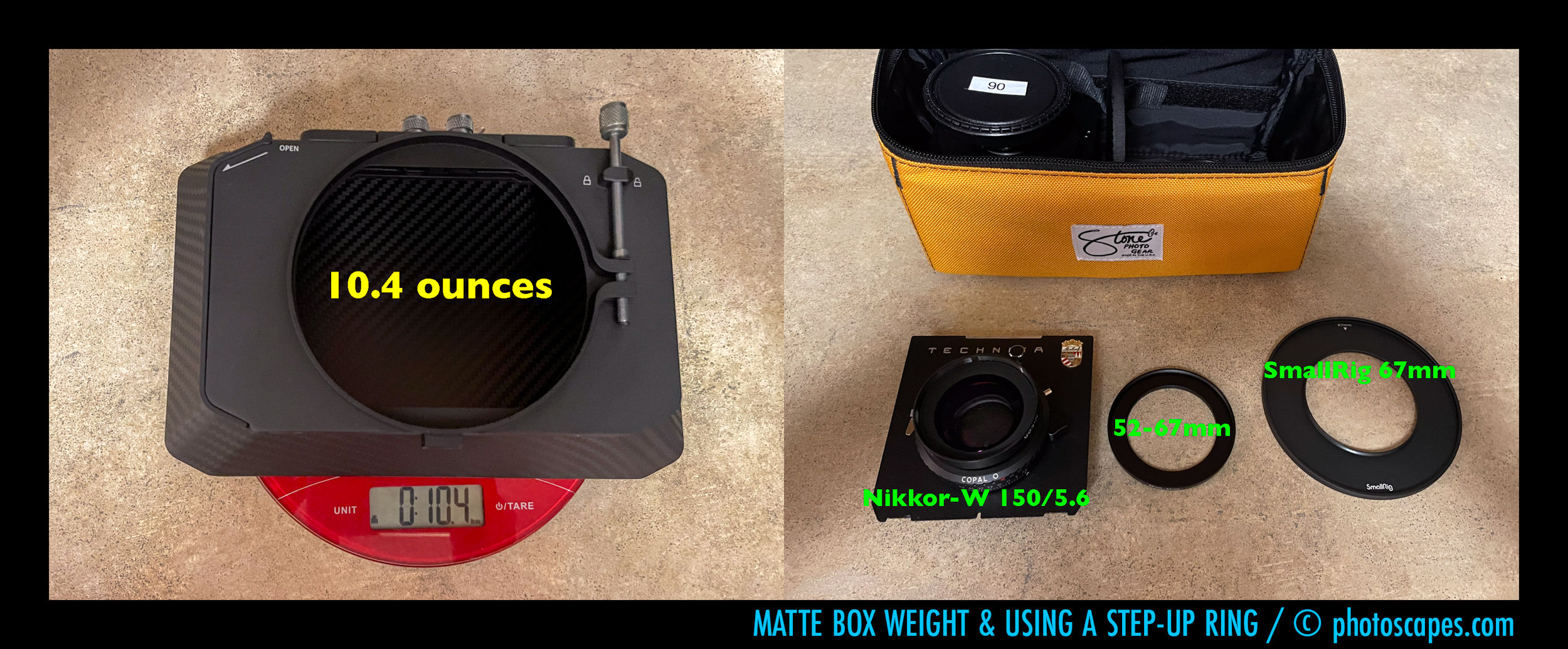 MATTE BOX WEIGHT & USING A STEP-UP RING