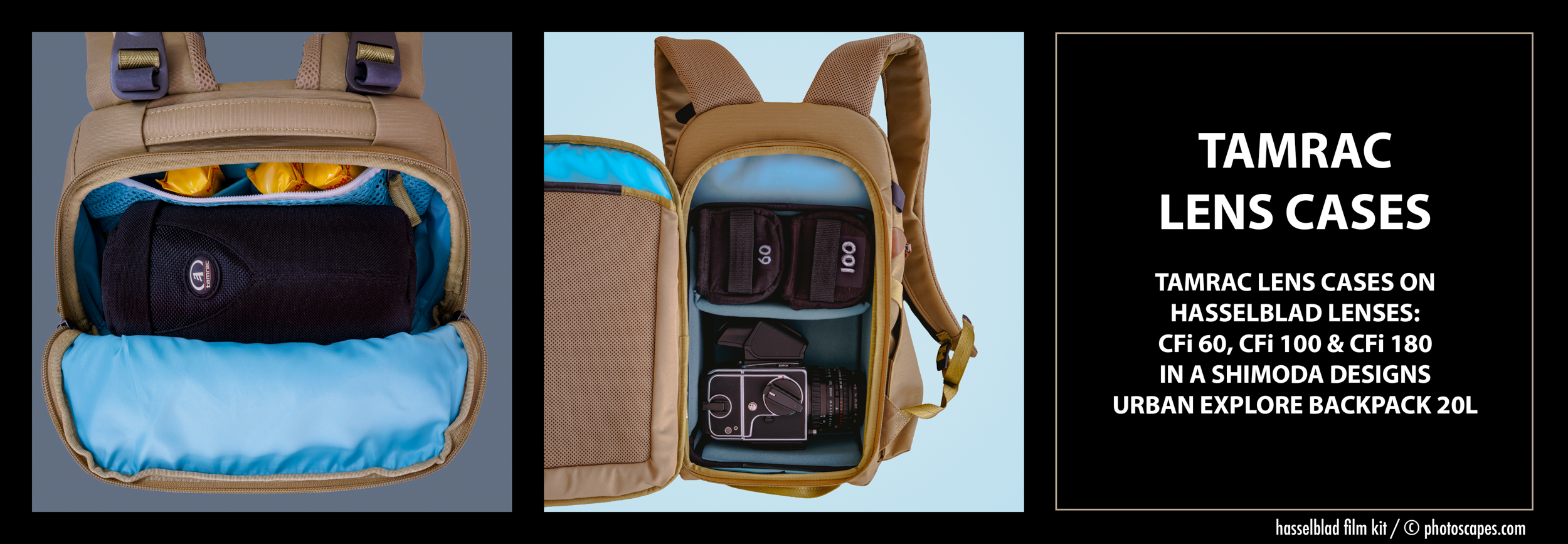 TAMRAC LENS CASES & SHIMODA URBAN EXPLORE 20L