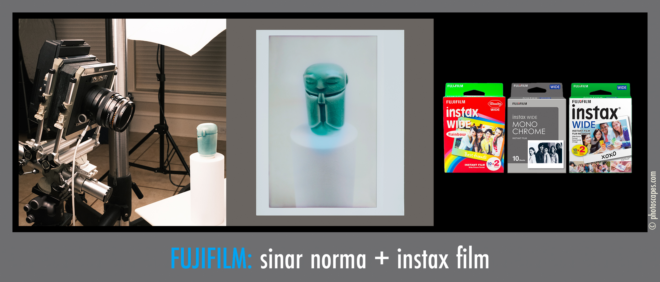 LOMOGRAFLOK & SINAR NORMA w/ HASSELBLAD CF 80/2.8 + INSTAX FILMS