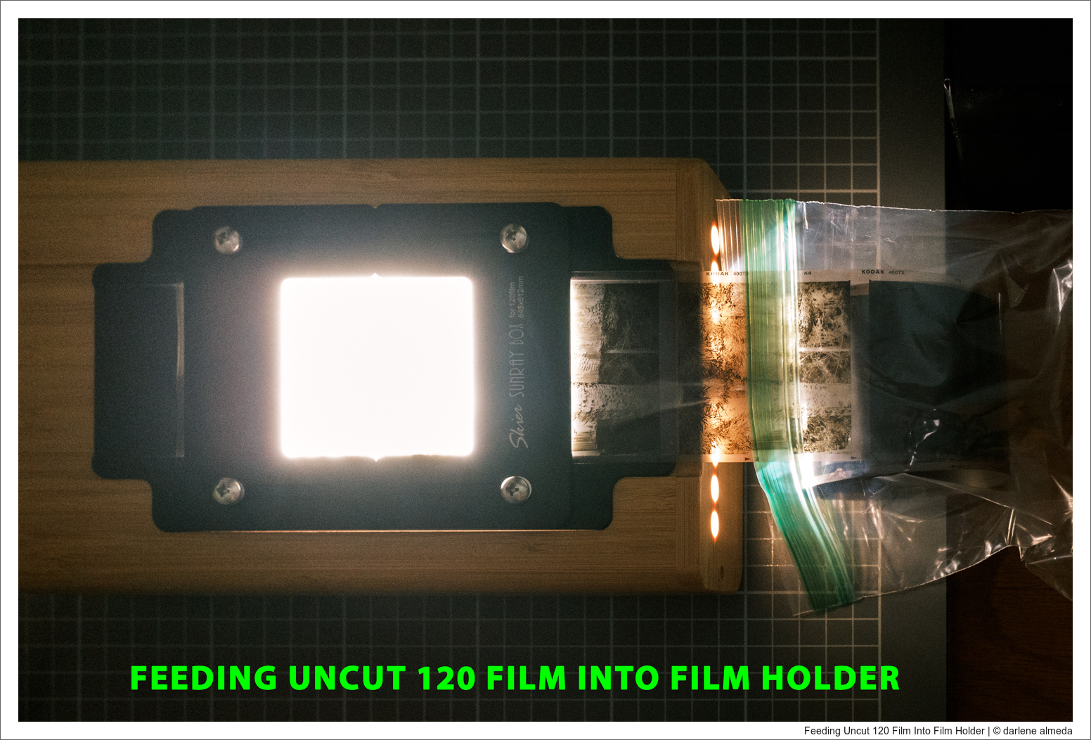 Feeding Uncut 120 Film Into Film Holder